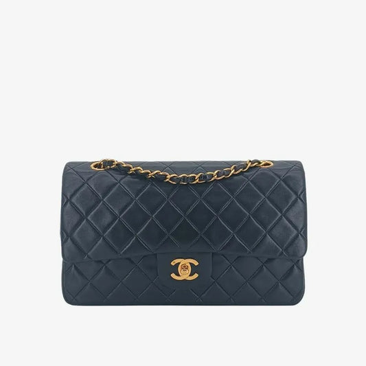 jt154-chanel-vintage-black-lambskin-25cm-classic-flap-bag