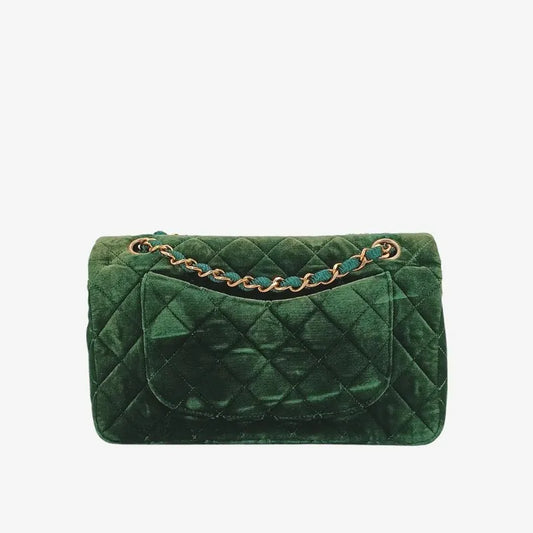 c500-chanel-vintage-green-velvet-23cm-classic-flap-bag