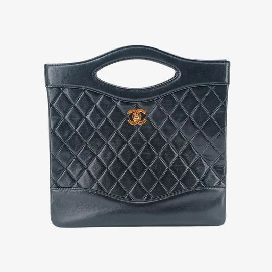 rb538-chanel-vintage-black-lambskin-quilted-31-tote-bag