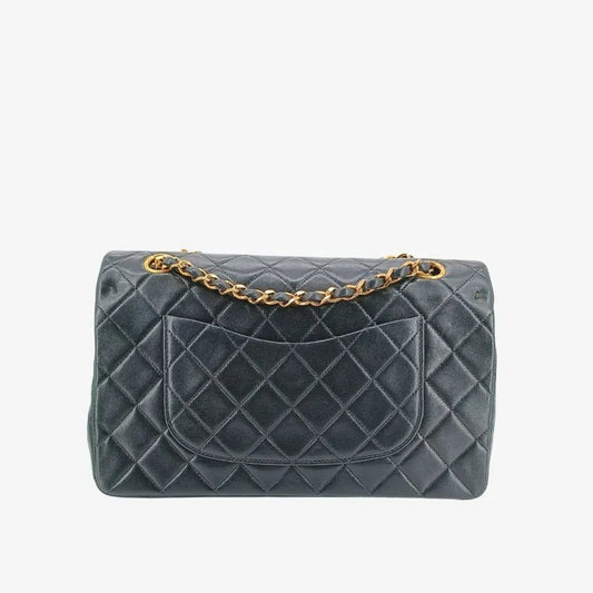 jt150-chanel-vintage-black-lambskin-25cm-classic-flap-bag