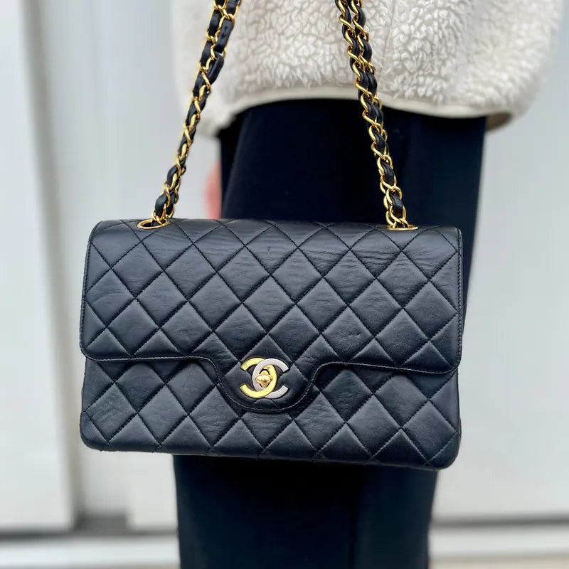 RB918 - CHANEL Vintage Black Lambskin Paris Limited Edition Flap