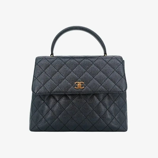 c401-chanel-vintage-black-caviar-leather-kelly-handbag