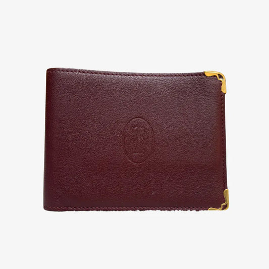 JY319 - CARTIER Vintage Burgundy Leather Wallet
