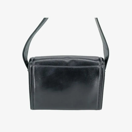 jt269-chanel-vintage-black-lambskin-embossed-logo-flap-bag