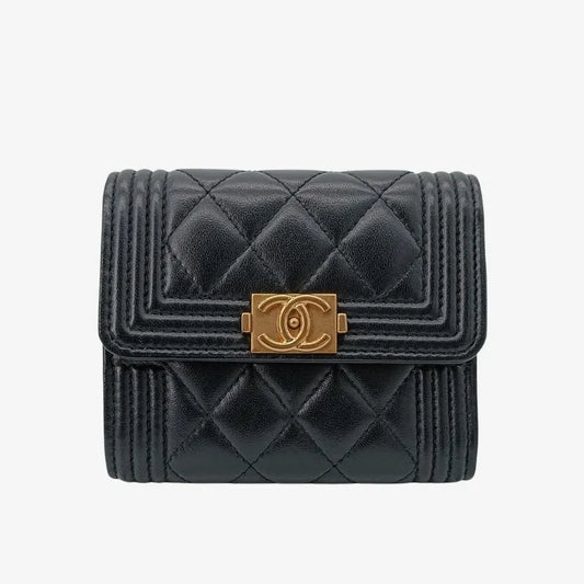 js596-chanel-boy-balck-lambskin-small-flap-wallet