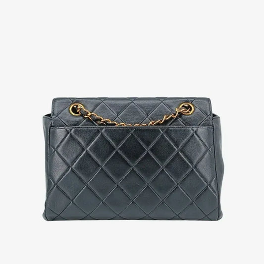 c355-chanel-vintage-black-lambskin-quilted-flap-bag
