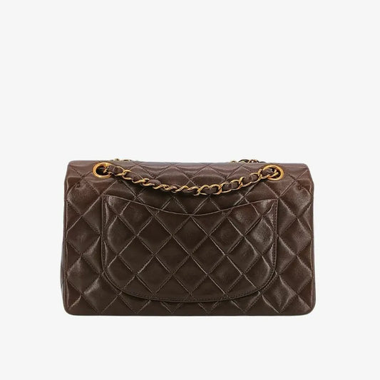 c391-chanel-vintage-brown-lambskin-23cm-classic-flap-bag