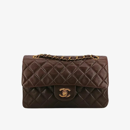 c391-chanel-vintage-brown-lambskin-23cm-classic-flap-bag