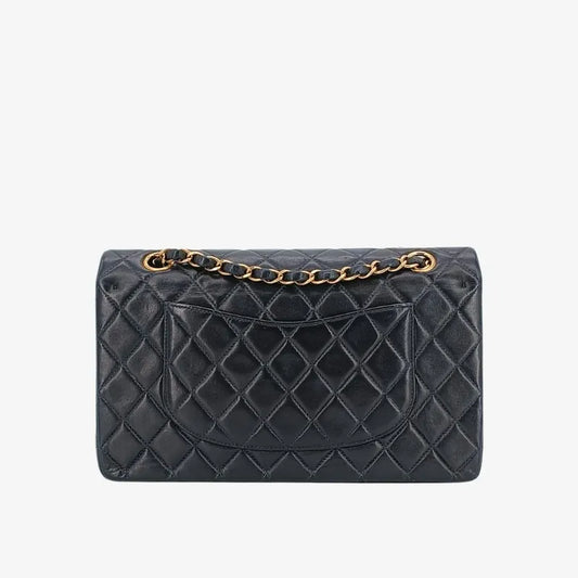 c441-chanel-vintage-black-blue-lambskin-25cm-classic-flap-bag