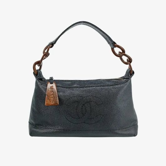 ra083-chanel-vintage-black-caviar-leather-wood-chain-handle-bag