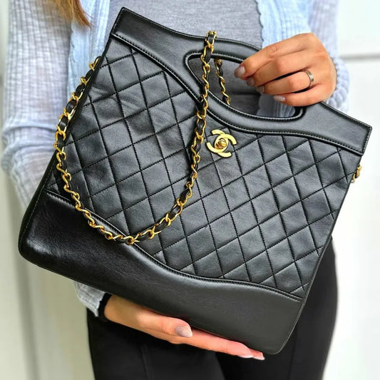 ra071-chanel-vintage-black-lambskin-quilted-31-tote-bag