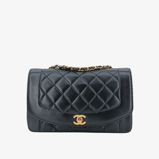 ra223-chanel-vintage-black-lambskin-25cm-diana-flap-bag