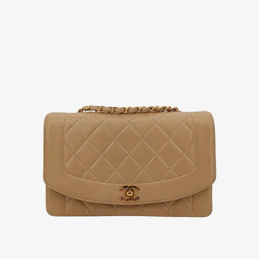 js306-chanel-vintage-beige-lambskin-25cm-diana-flap-bag