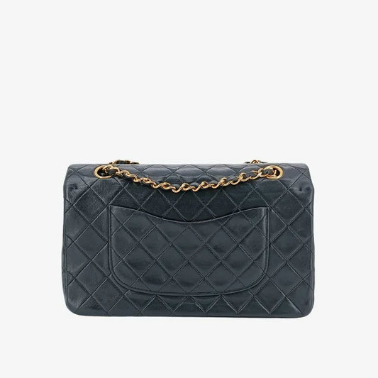 ju614-chanel-vintage-black-lambskin-25cm-classic-flap-bag