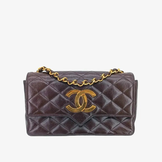 jr621-chanel-vintage-brown-lambskin-pointed-flap-bag