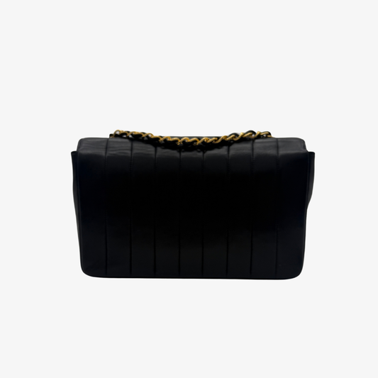 CS078 - CHANEL Vintage Black Lambskin Mademoiselle Chain Flap Bag