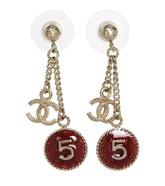 C585 - CHAENL N°5 CC Drop Earrings