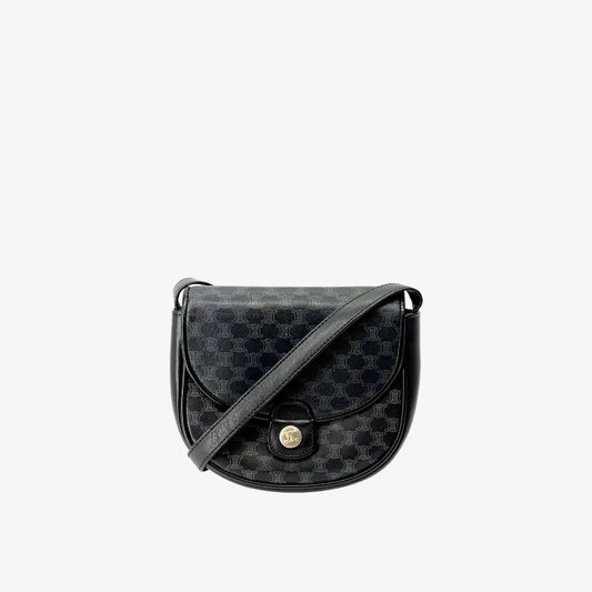 JY620 - CELINE Vintage Black Leather Mini Shoulder Bag