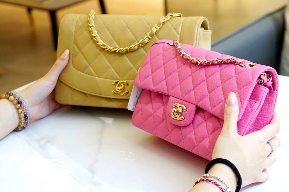 Chanel Yellow and Pink Vintage Flap Bags