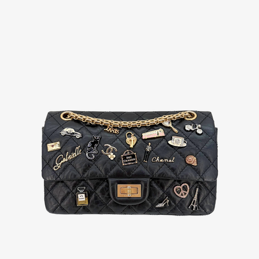 CS037 - CHANEL Black Calfskin Lucky Charms Reissue 2.55 Flap Bag