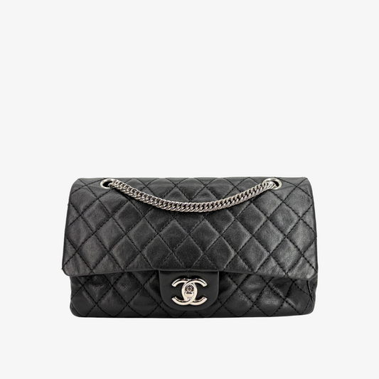 RG366 - CHANEL Vintage Black Lambskin Bijoux Chain Double Flap Bag