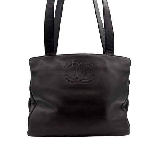 CS058 - CHANEL Vintage Brown Lambskin Tote Bag