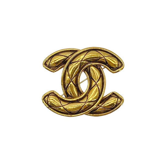 90291248 - CHANEL Vintage CC Logo Gold Brooch
