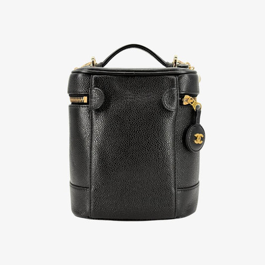 JT247 - CHANEL Vintage Black Vanity Case Bag