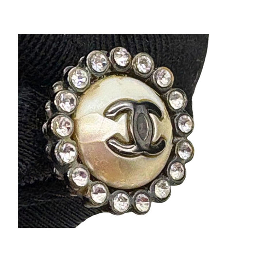 C584 - CHANEL CC Crystal Round Earrings