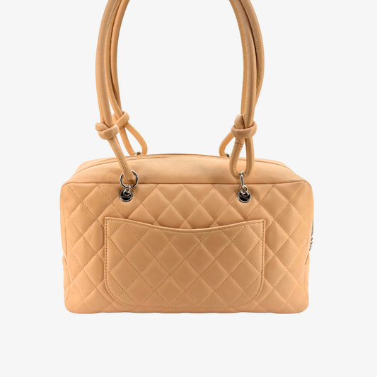CS034 - CHANEL Vintage Beige Calfskin Cambon Bowler Bag