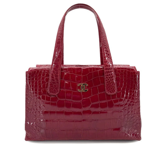 90279783 - CHANEL Vintage Red Crocodile skin Handbag