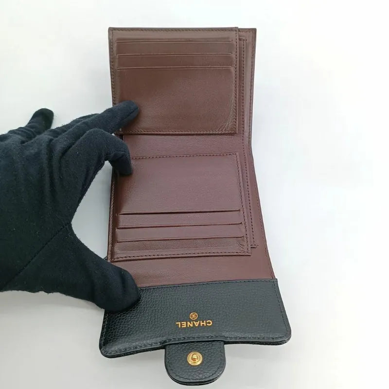 js970-chanel-balck-caviar-leather-classic-small-flap-wallet