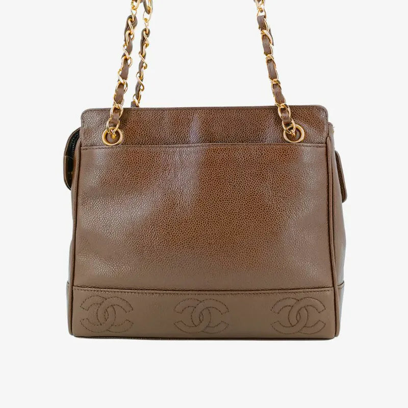 jw068-chanel-vintage-brown-caviar-leather-6cc-embossed-logo-tote-bag