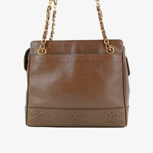 jw068-chanel-vintage-brown-caviar-leather-6cc-embossed-logo-tote-bag