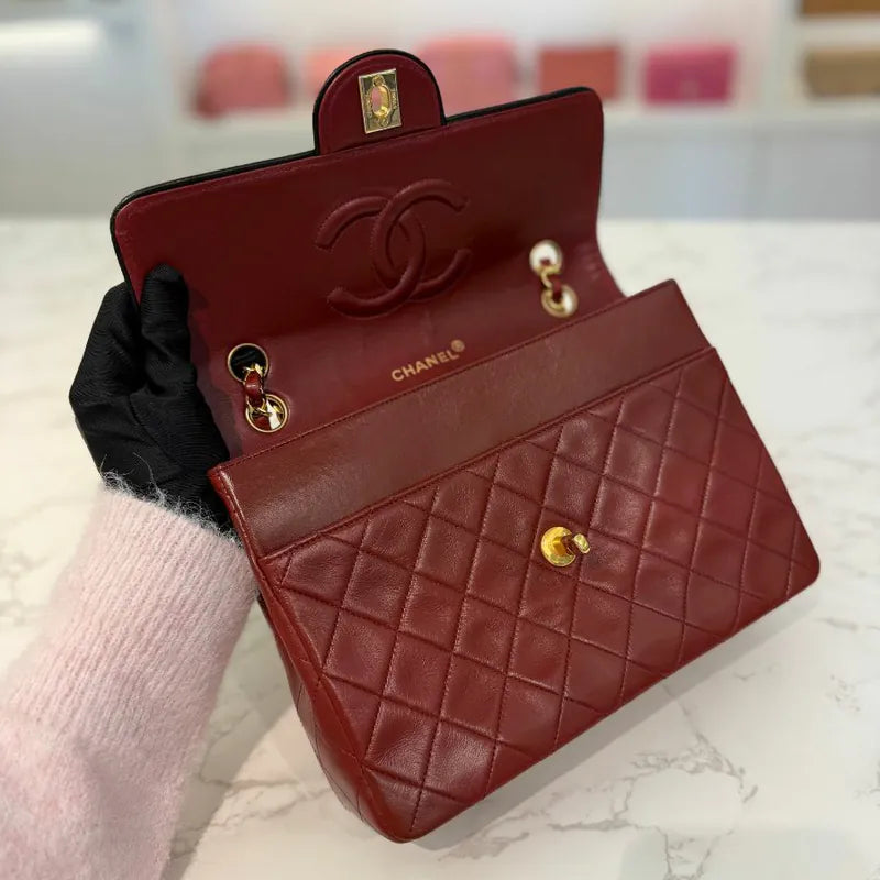 jw002-chanel-vintage-red-lambskin-25cm-flap-bag
