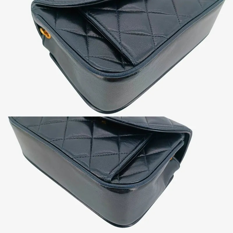 c459-chanel-vintage-black-lambskin-gold-chain-flap-bag