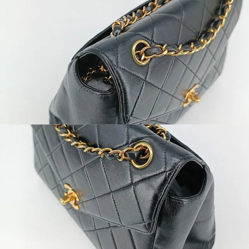 c355-chanel-vintage-black-lambskin-quilted-flap-bag