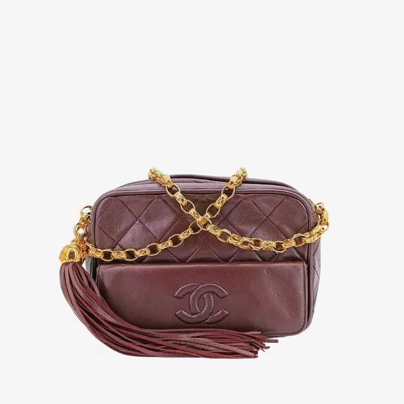 rb636-chanel-vintage-brown-lambskin-tassels-gold-chain-camera-bag