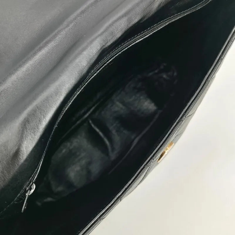 jah124-chanel-vintage-black-lambskin-quilted-flap-bag