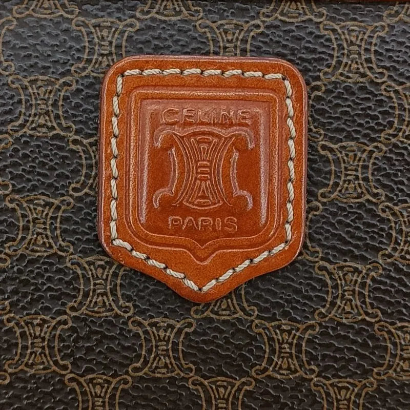 jt619-celine-brown-canvas-macadam-shoulder-bag