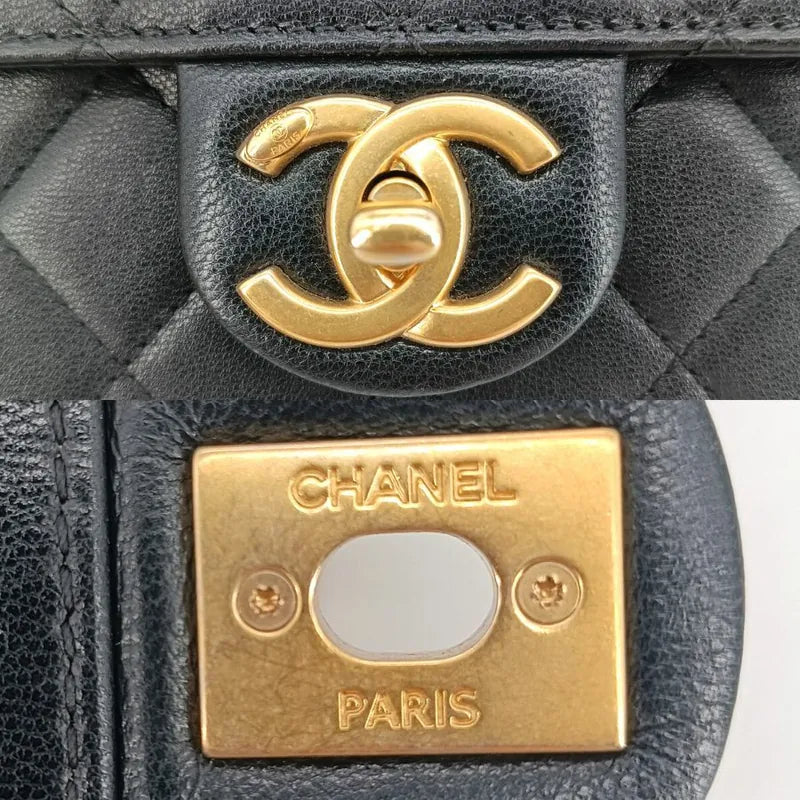 jah177-chanel-black-calfskin-quilted-lmitation-pearl-flap-bag
