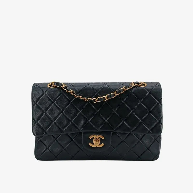 ra655-chanel-vintage-black-lambskin-25cm-classic-flap-bag