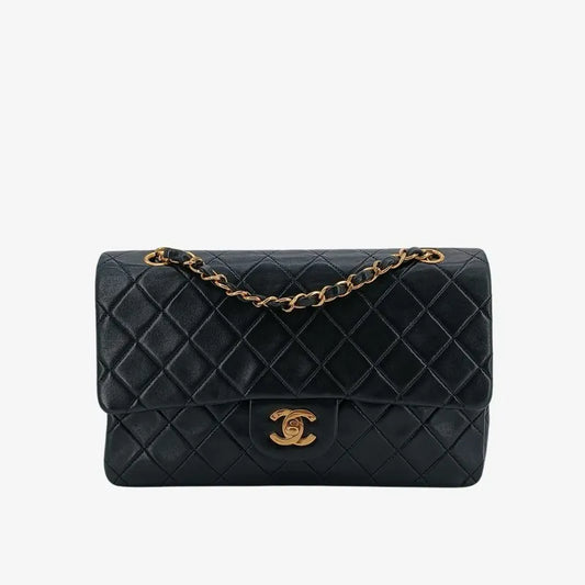 ra655-chanel-vintage-black-lambskin-25cm-classic-flap-bag