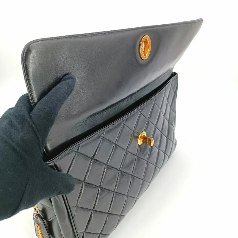 jt184-chanel-vintage-black-lambskin-quilted-tote-bag