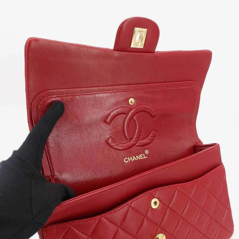 c275-chanel-vintage-red-lambskin-25cm-classic-flap-bag