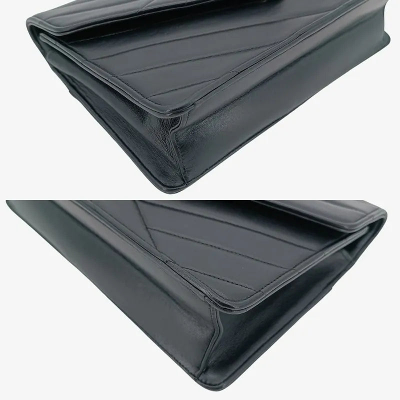 ju702-chanel-vintage-black-lambskin-cross-stripe-flap-bag