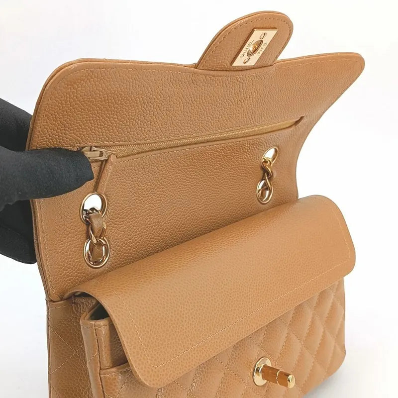 c456-chanel-vintage-beige-caviar-leather-23cm-classic-flap-bag