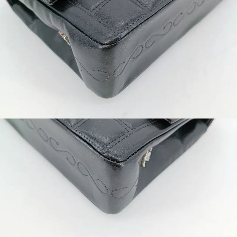 c505-chanel-vintage-black-lambskin-checked-255-flap-bag