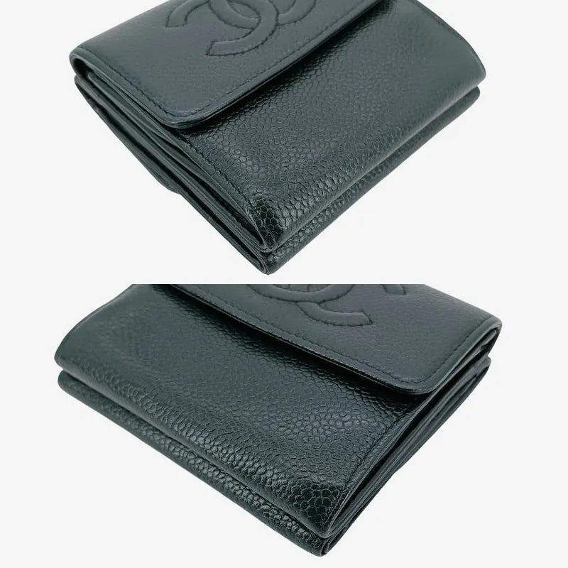 ju280-chanel-vintage-dark-green-caviar-leather-bifold-wallet