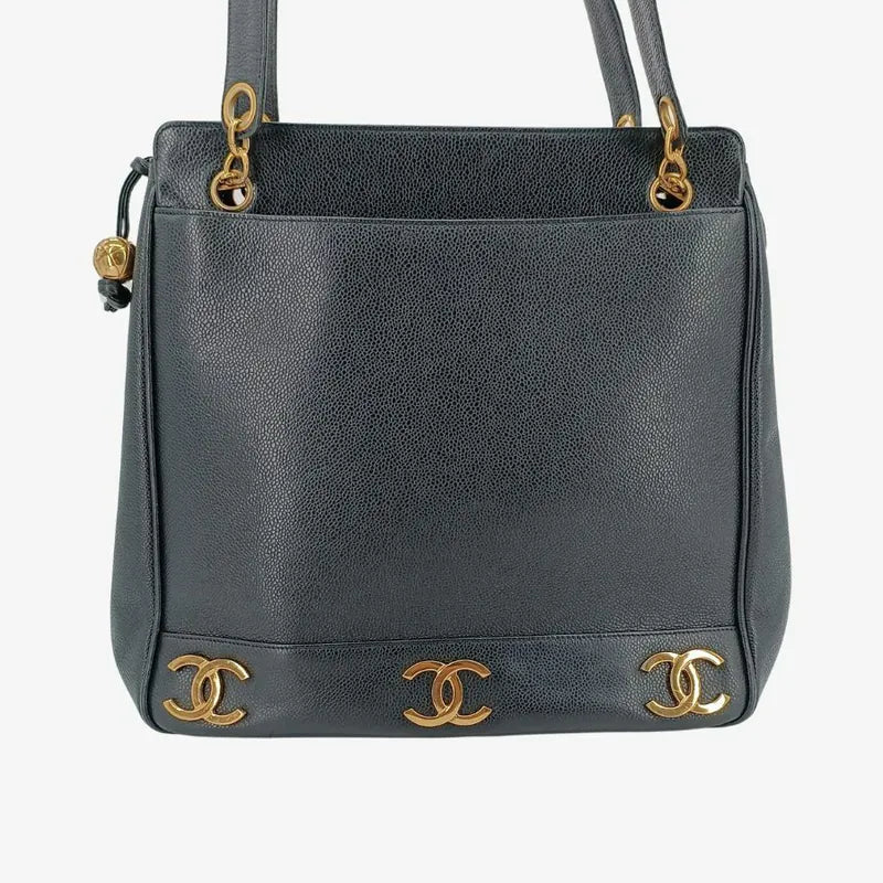 ra167-chanel-vintage-black-caviar-leather-triple-cc-tote-bag